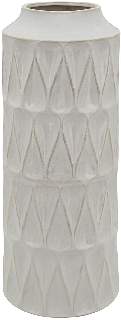 22"H Teardrop Vase, White