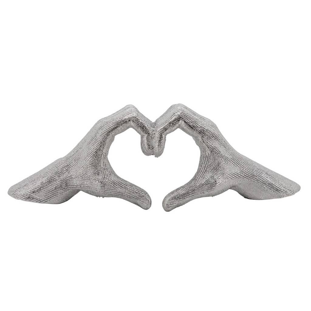 5" Hand-Heart, Silver