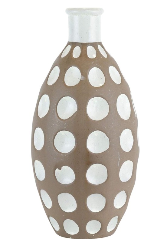 Ceramic Concave Bubbles Vase,11", Bro