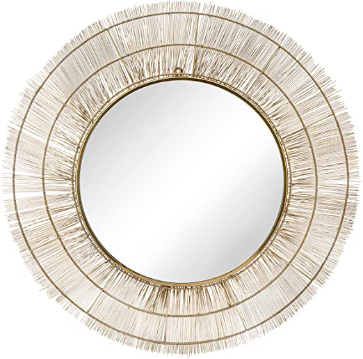 Espejo 40" Round Wire Wall Art W/ Mirror, Go