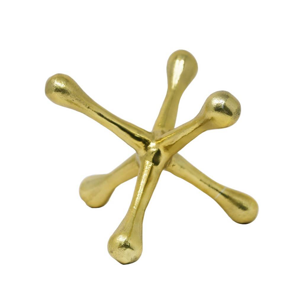 Gold Metal Jacks 0 Sculpture 8"