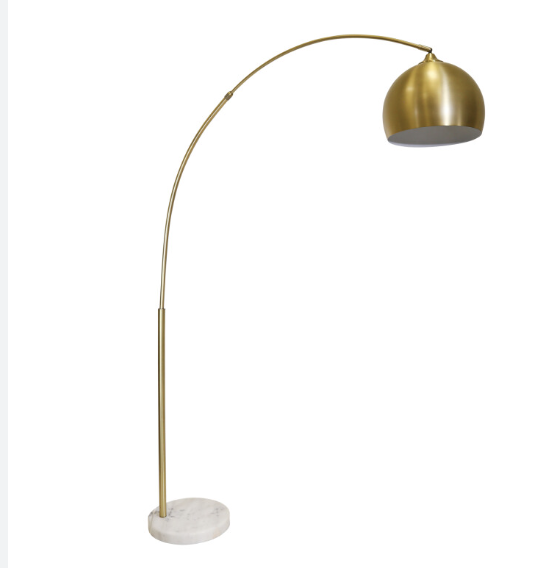 Lampara De Piso Metal 77" Arch Floor Lamp W/ Marble B