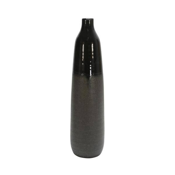 Maceta Ceramic 22"H Bottle Vase, Black