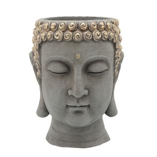 Maceta Resin, 10" Buddha Head Planter, Gray