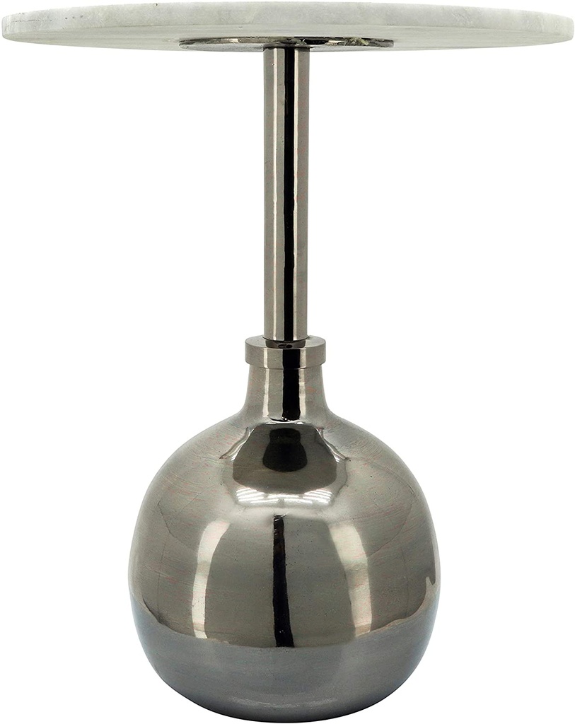 Mesa Auxiliar 23" Metal Side Table W/ Orb Base, Gunm
