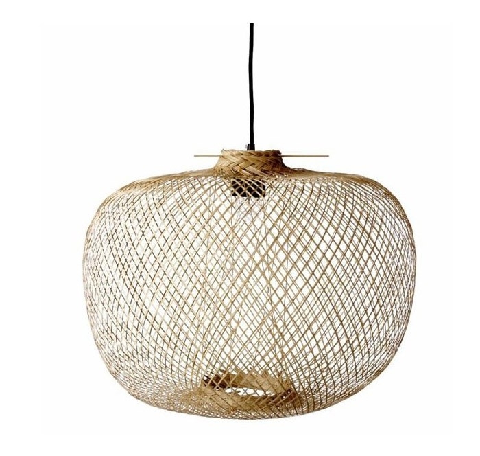 Candil 17" Round Bamboo & Metal