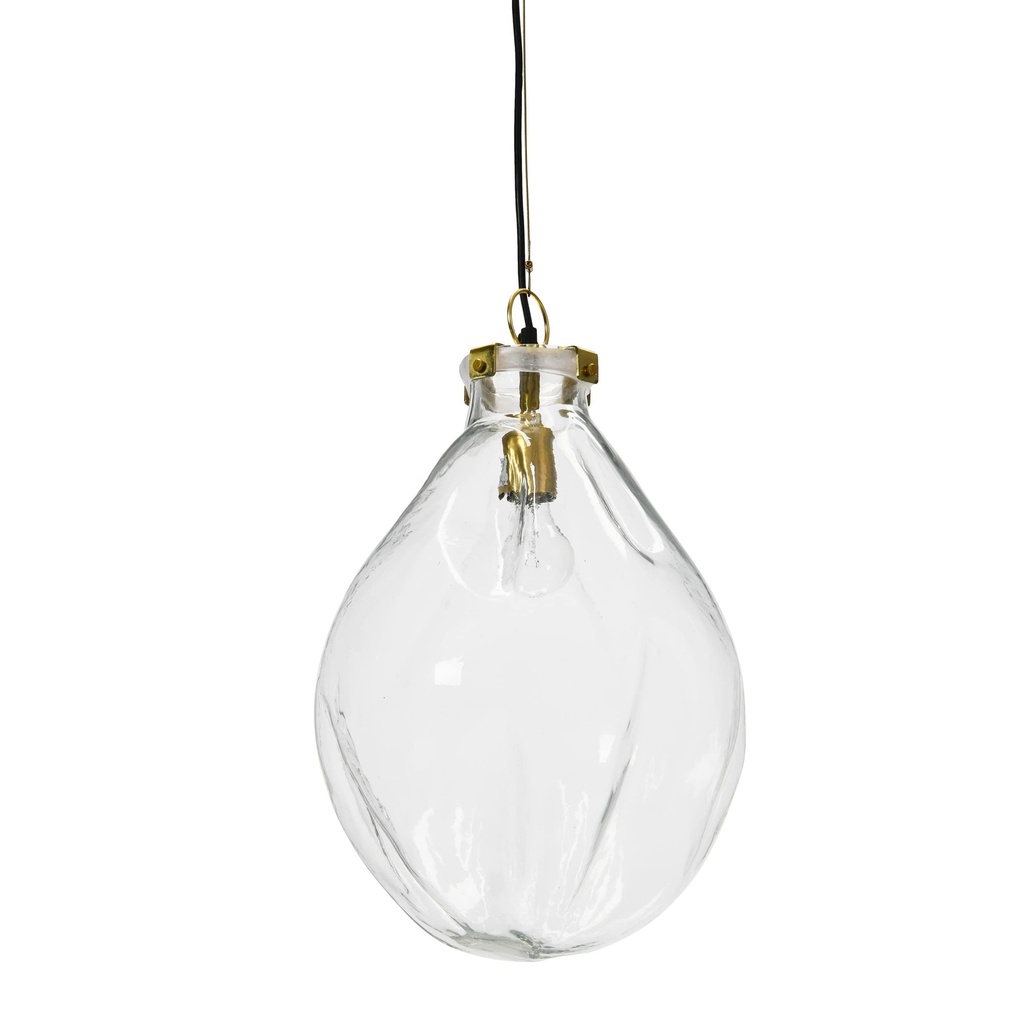 19"H X 14" Round Glass Pendant