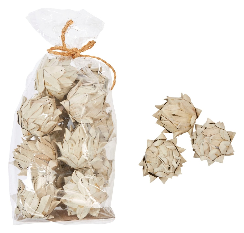 3"H Handmade Dried Natural Palm Leaf