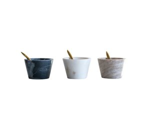 S/2 3" Rnd X 2"H Marble Bowl