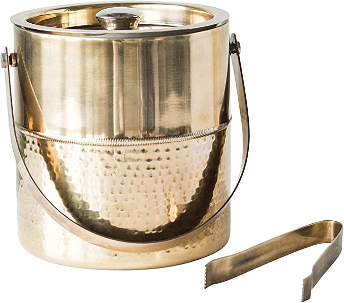 S/2 7" Round X 7"H Stainless Steel Ice Bucket