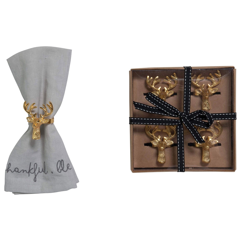 S/4 2"Rd Reindeer Napkin