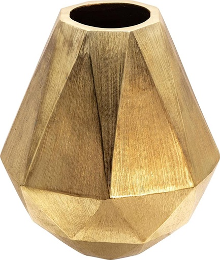 [15568-01] 10" Geometric Deco Vase, Gold