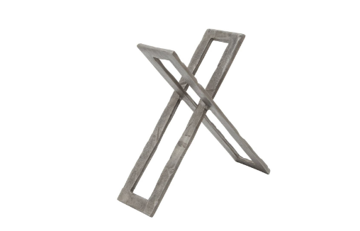 [15664-02] 12" Metal Abstract Sculpture, Gunmet