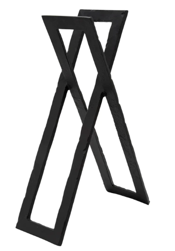 [15663-01] 18" Metal Abstract Sculpture, Black