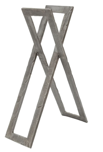 [15664-01] 18" Metal Abstract Sculpture, Gunmet