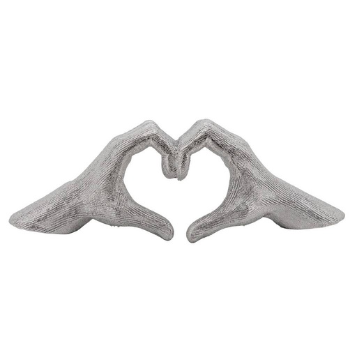 [15688-02] 5" Hand-Heart, Silver