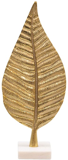 [14229-01] Aluminum 19" Leaf Decoration, Gold