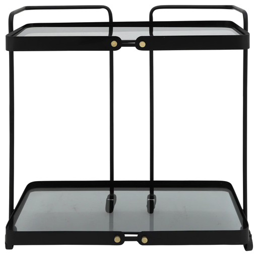 [16534] Carrito Bar Metal, 27"H 2-Layered Bar Cart W/ Smok