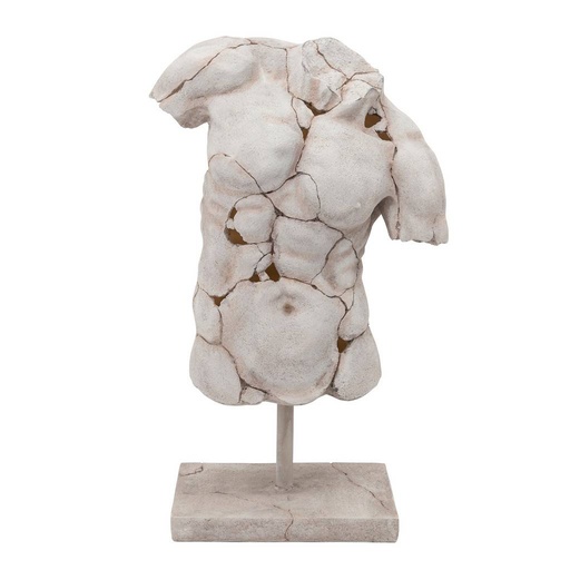 [13622-03] Cracked Torso Sculpture, White