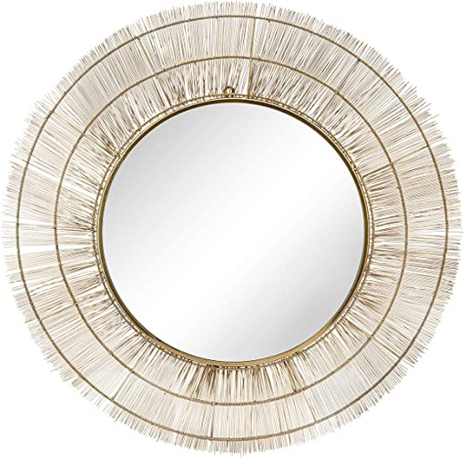 [15485-01] Espejo 40" Round Wire Wall Art W/ Mirror, Go