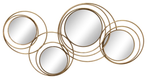 [12111-05] Espejo Metal 22" Mirrored Loops Wall Deco, G