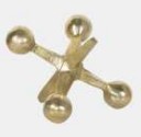 [12860-05] Gold Metal Jacks Decor, 5"
