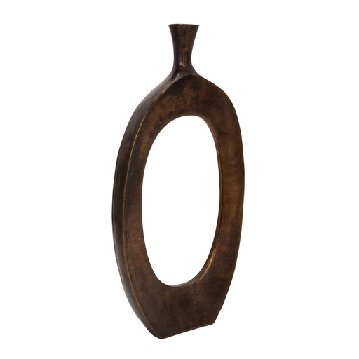 [15240-01] Jarron Aluminum 25"H Cut-Out Vase, Bronze