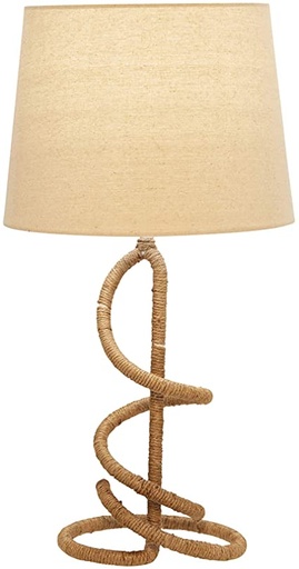 [50629] Lampara Metal/Rope 24" Twist Table Lamp, Brow