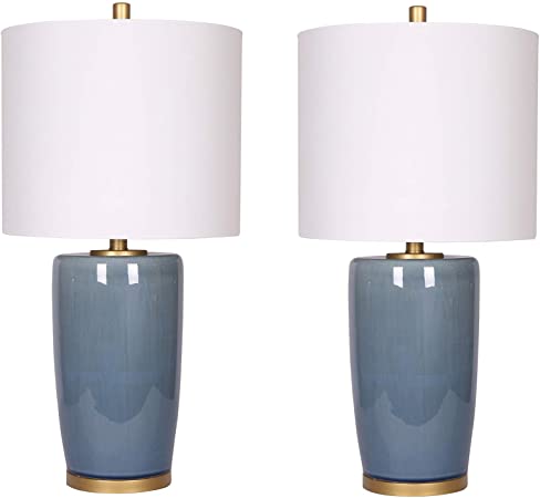 [50644-01] Lampara S/2 Ceramic 25" Table Lamps, Blue