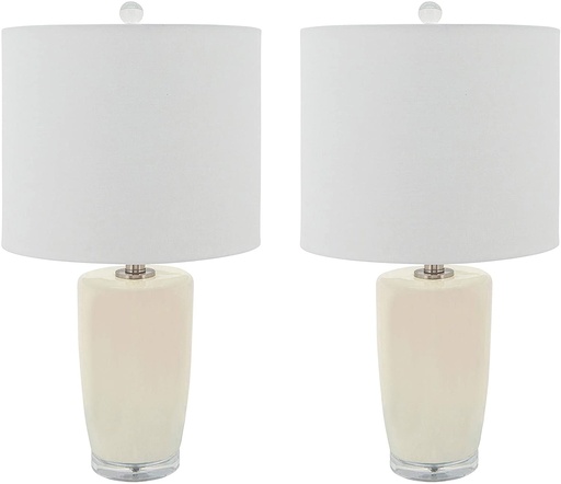 [50644-02] Lampara S/2 Ceramic 25" Table Lamps, Cream