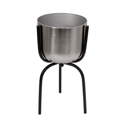 [15158-02] Maceta Metal 20" Planter On Tripod, Silver/Bl