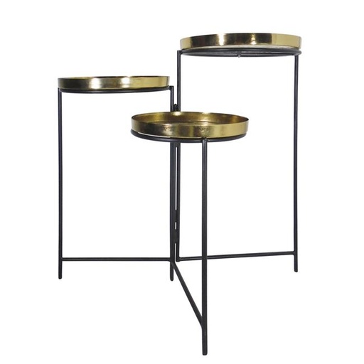 [15166] Maceta Metal 21" Foldable Planter Trio, Gold/