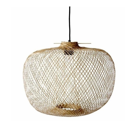 [AH1007] Candil 17" Round Bamboo & Metal