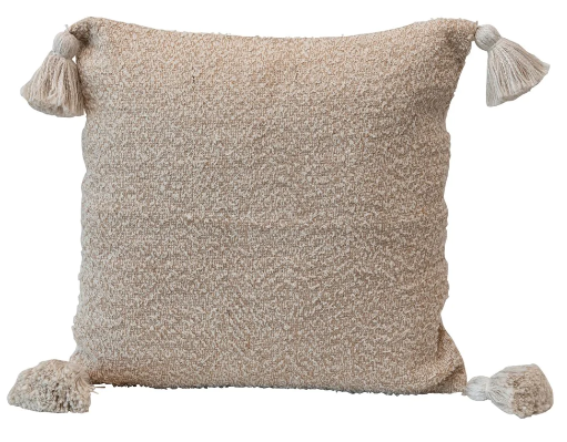 [CX037] 20" Sq Cotton Pillow W