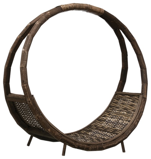 [AH1215] 20"H Rattan Log Holder