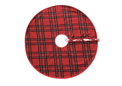[XM9058] 36" Round Cotton Plaid Tree