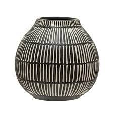 [AH1739] 6-1/4" Round Stoneware Vase