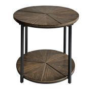 [CVFZR1907] 24x24x24.25", End Table Fir Wood+Iron 1 Pc Kd