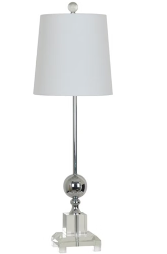 [CVABS1044] 26.5h Vrystal And Metal Table Lampara 2pk