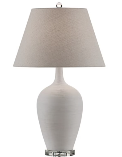 [CVAZP025] 27.75 Ceramic + Christal Table Lamp