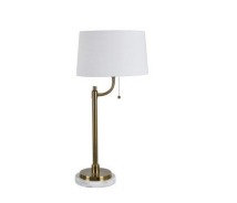 [CVAER1123] 29"H Metal + Marble Table Lamp 2pk
