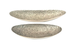 [CVTRN004] 30 X 10 X 5.5'',20 X 8.5 X 4.5'' Oval Bowl In Nickel Finish