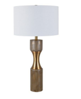[CVAZER072] 30.75"H Metal & Cement Table Lamp 1pcs Ups Pack