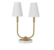 [CVAER1551] Hale Double Light Task Lamp 21.5"Ht.,Metal & Marble Antique